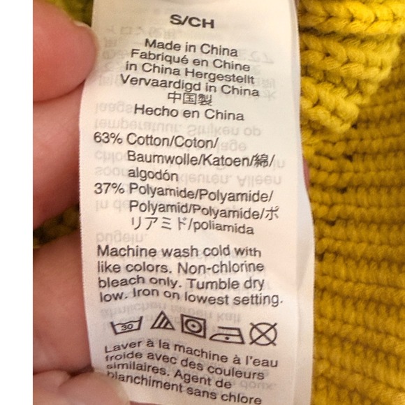 J. Crew Garment Washed Kiwi Ribbed Ballon Sleeve Chunky Cotton Sweater Women S - Picture 8 of 8